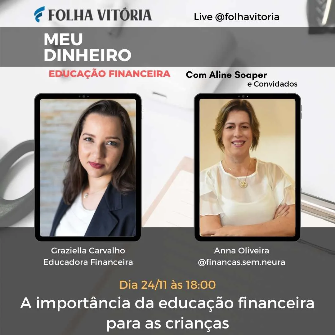 Lives do Folha: conversa sobre educação financeira para crianças e bate-papo com Flávio Guimarães