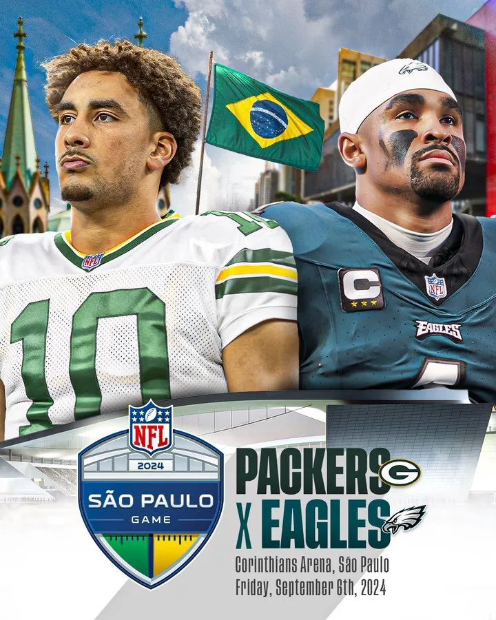 NFL no Brasil: Green Bay Packers será o adversário do Philadelphia Eagles na Neo Química Arena