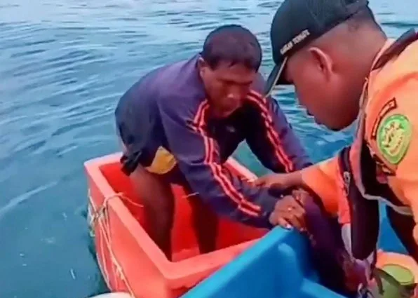 Pescador sobrevive três dias em caixa térmica após naufrágio