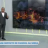 Incêndio atinge depósito de madeira
