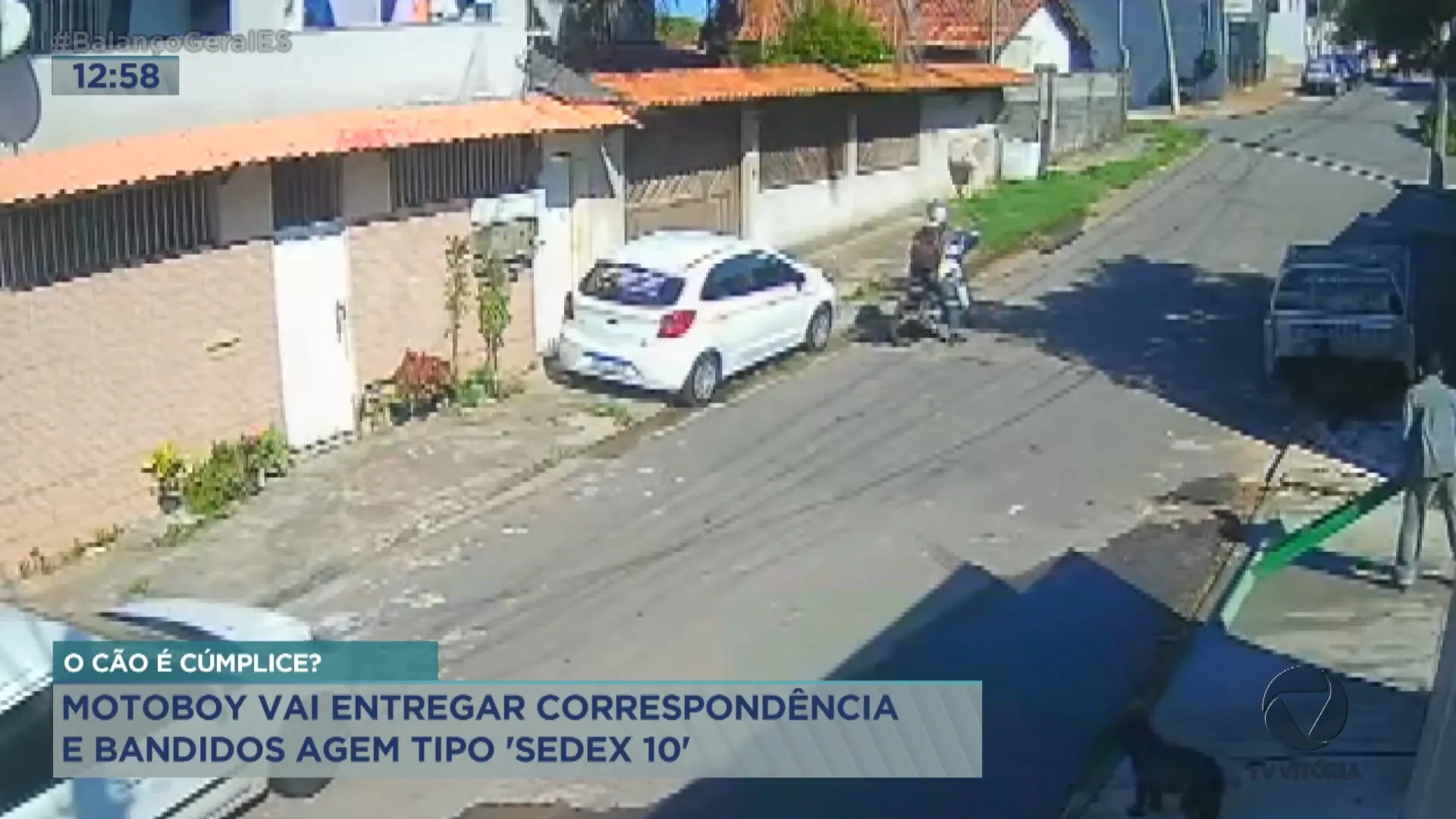 FLAGRA! Motoboy vai entregar correspondência e bandidos agem tipo 'sedex 10'