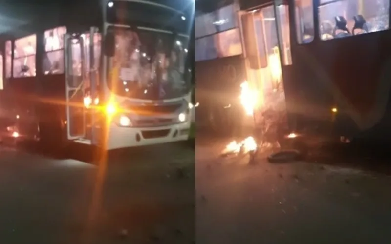 VÍDEO | Ônibus é apedrejado, incendiado e ataque provoca tumulto na Rodovia do Sol