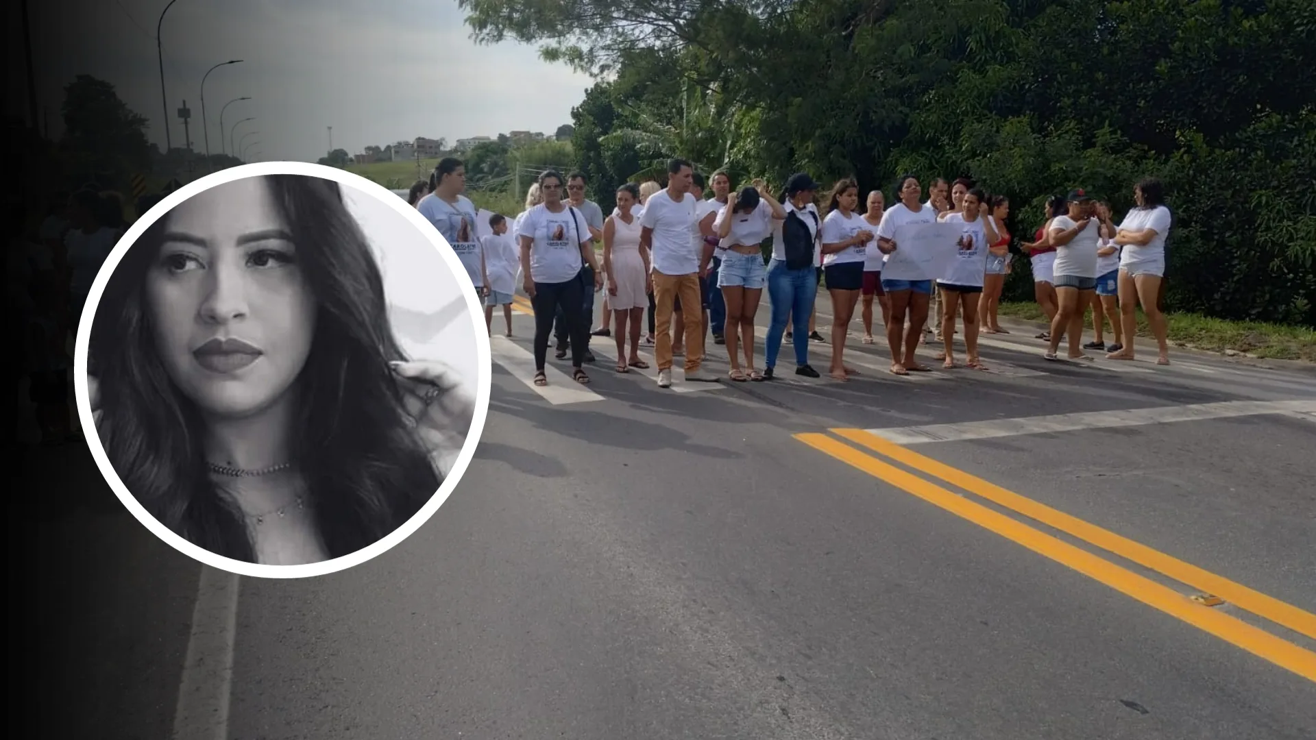 Família e amigos de jovem morta na Serra fazem protesto na BR-101