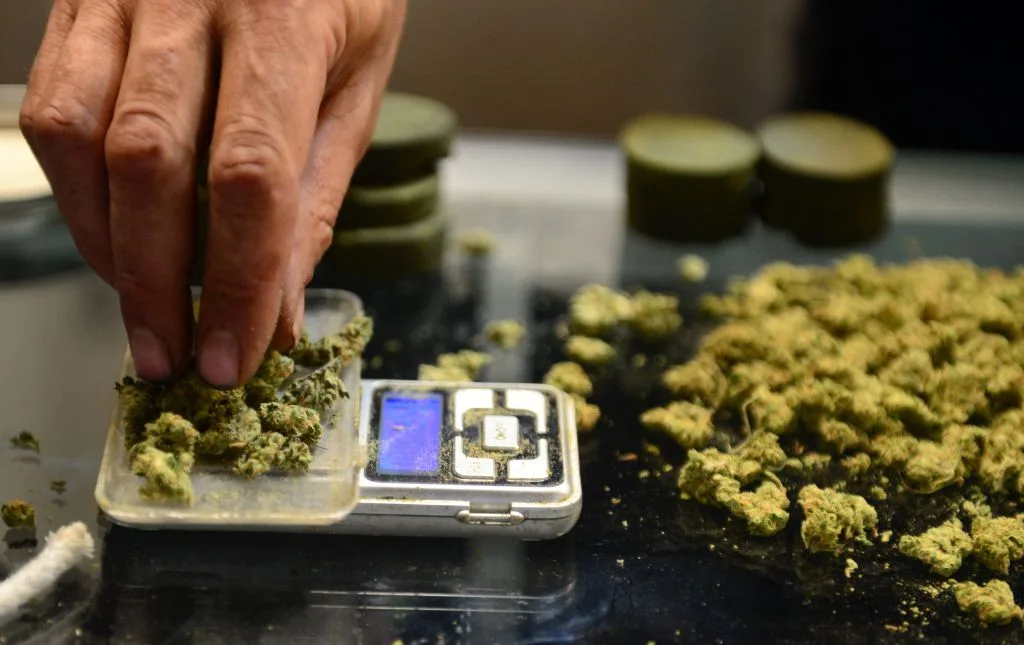 A vendor weighs buds for card-carrying medical marijuana patients attending Los Angeles’ first-ever cannabis farmer’s market at the West Coast Collective medical marijuana dispensary, on the fourth of July, or Independence Day, in Los Angeles, California on July 4, 2014 where organizer’s of the 3-day event plan to showcase high quality cannabis from growers and […]