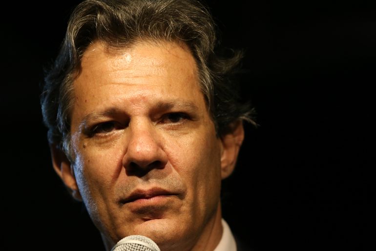 O ministro indicado para a Fazenda, Fernando Haddad, durante coletiva no CCBB