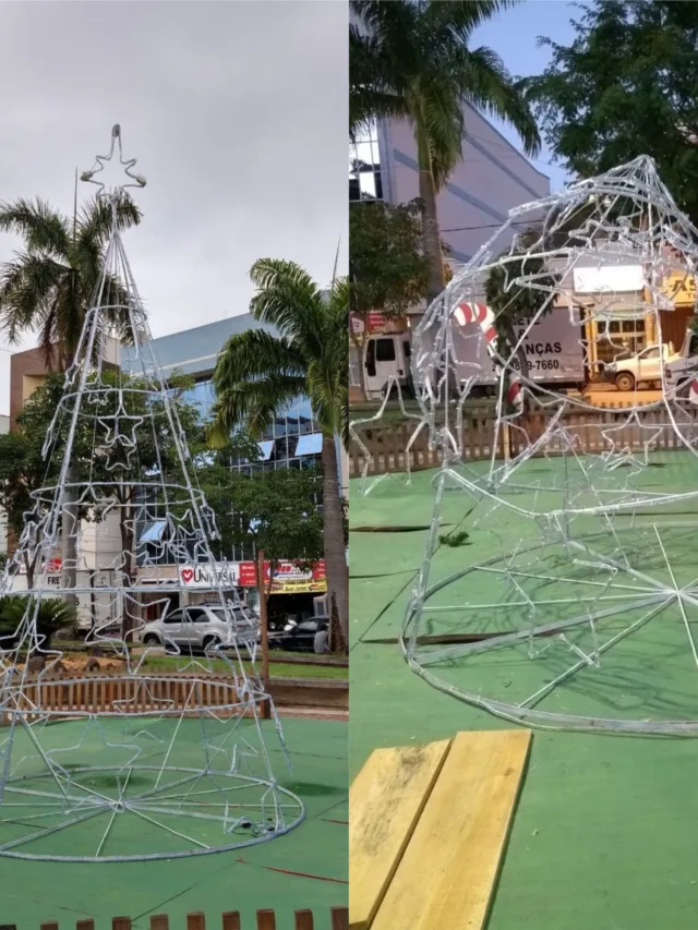 Pai obriga filho a pedir desculpas após destruir decoração de Natal em Afonso Cláudio