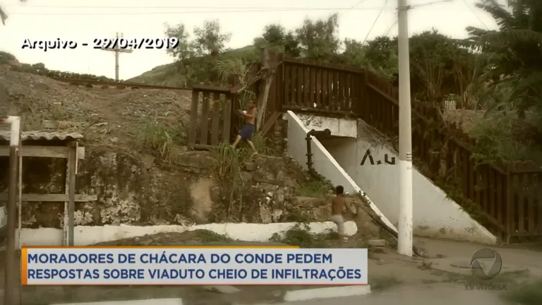 Moradores de Chácara do Conde pedem respostas sobre viaduto cheio de infiltrações
