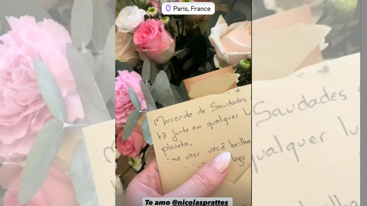 Em Paris, Sabrina Sato é surpreendida com gesto romântico de Nicolas Prattes