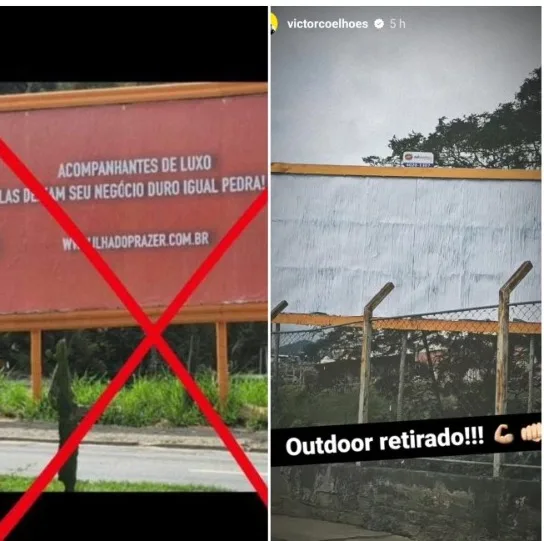 Após polêmica, outdoors com anúncio de "acompanhantes de luxo" são retirados no ES