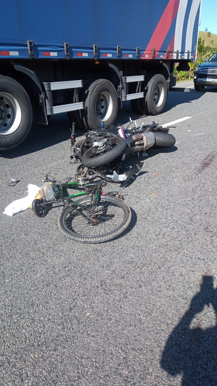 Ciclista e motociclista morrem em acidente no Contorno de Iconha