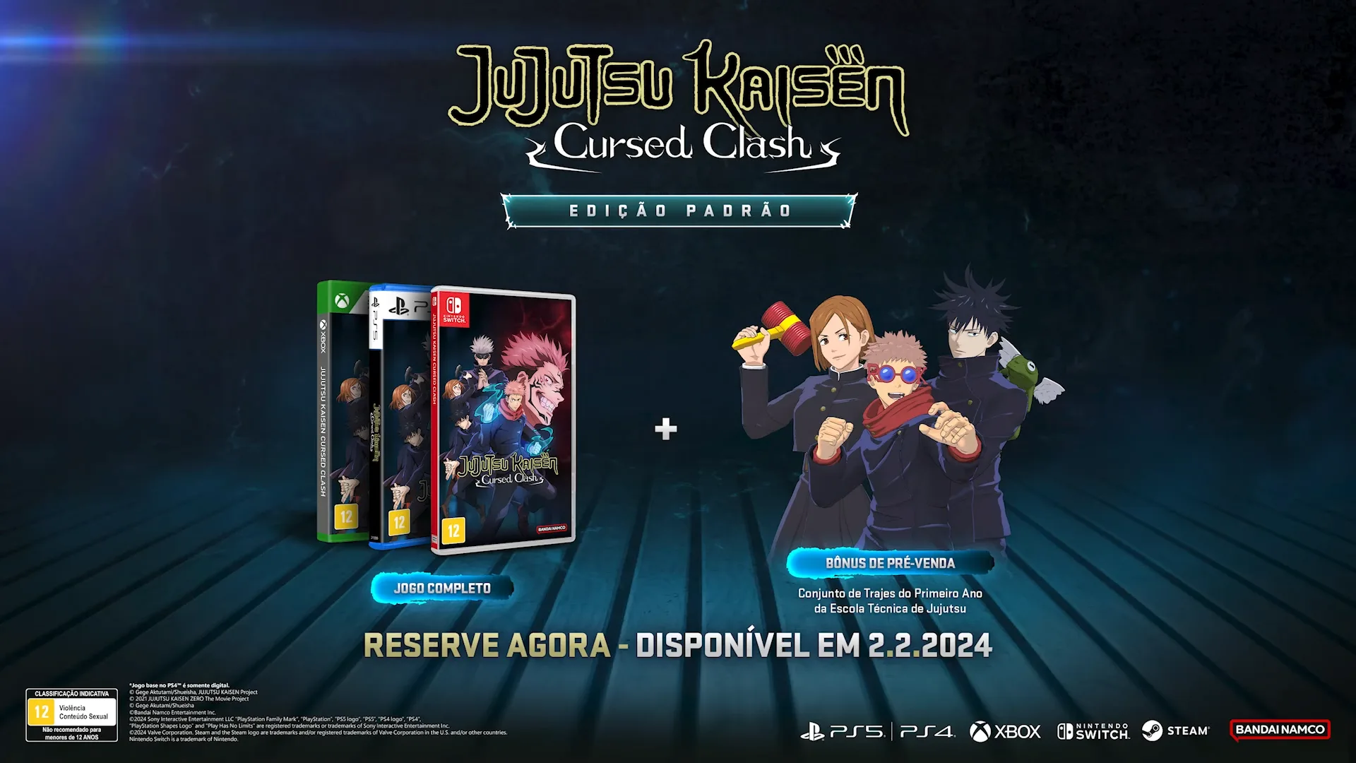 Jujutsu Kaisen Cursed Clash já está disponível para PC e console