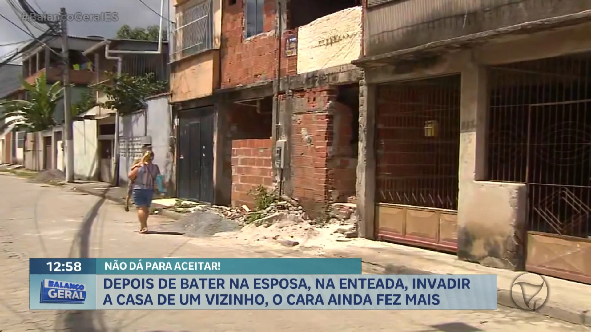 HOMEM BATE NA ESPOSA, NA ENTEADA, NUM POLICIAL E INVADE A CASA DE UM VIZINHO