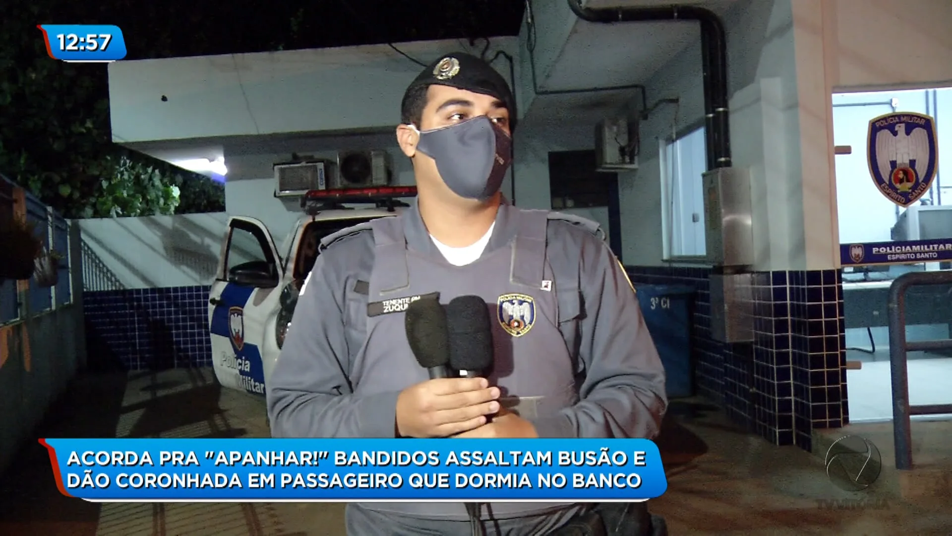 Rapaz é acordado com coronhada na cabeça durante assalto a ônibus