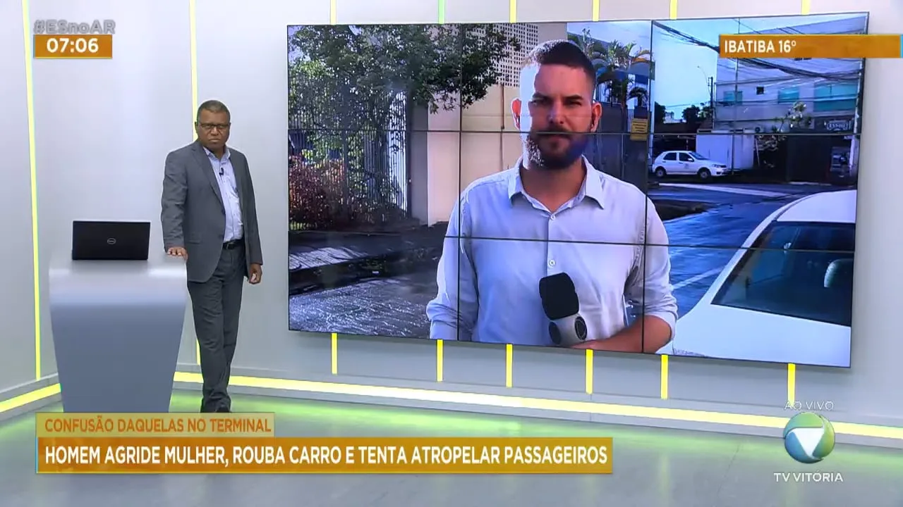 Homem agride mulher, rouba carro e tenta atropelar passageiros