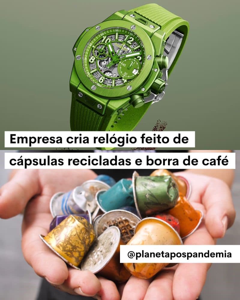 Relógio feito de capsula de café, isso sim é Economia Circular.