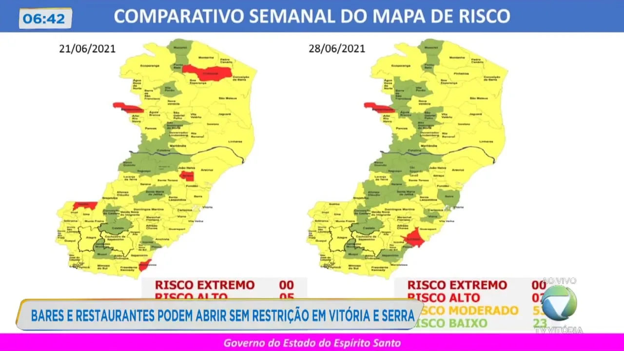 Bares e restaurantes podem abrir em Vitória e Serra