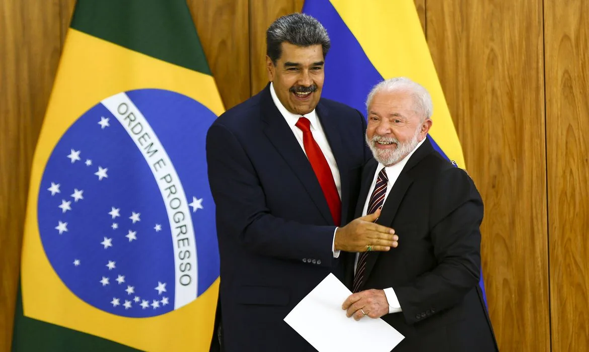 Brasília (DF), 29/05/2023 – O presidente Luiz Inácio Lula da Silva recebe o presidente da Venezuela, Nicolás Maduro, no Palácio do Planalto. Foto: Marcelo Camargo/Agência Brasil