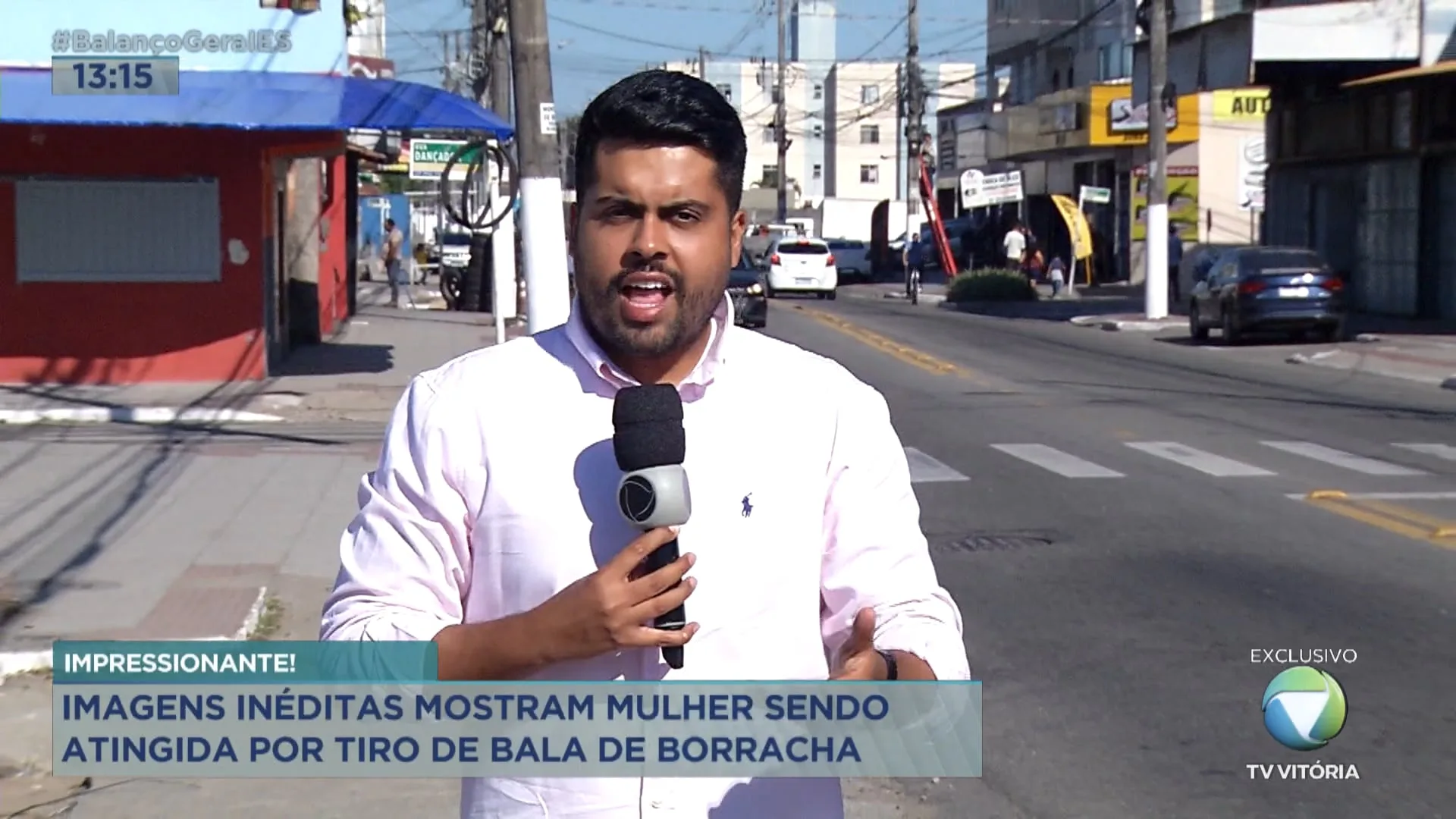 Imagens mostram momento que mulher é atingida por tiro de borracha