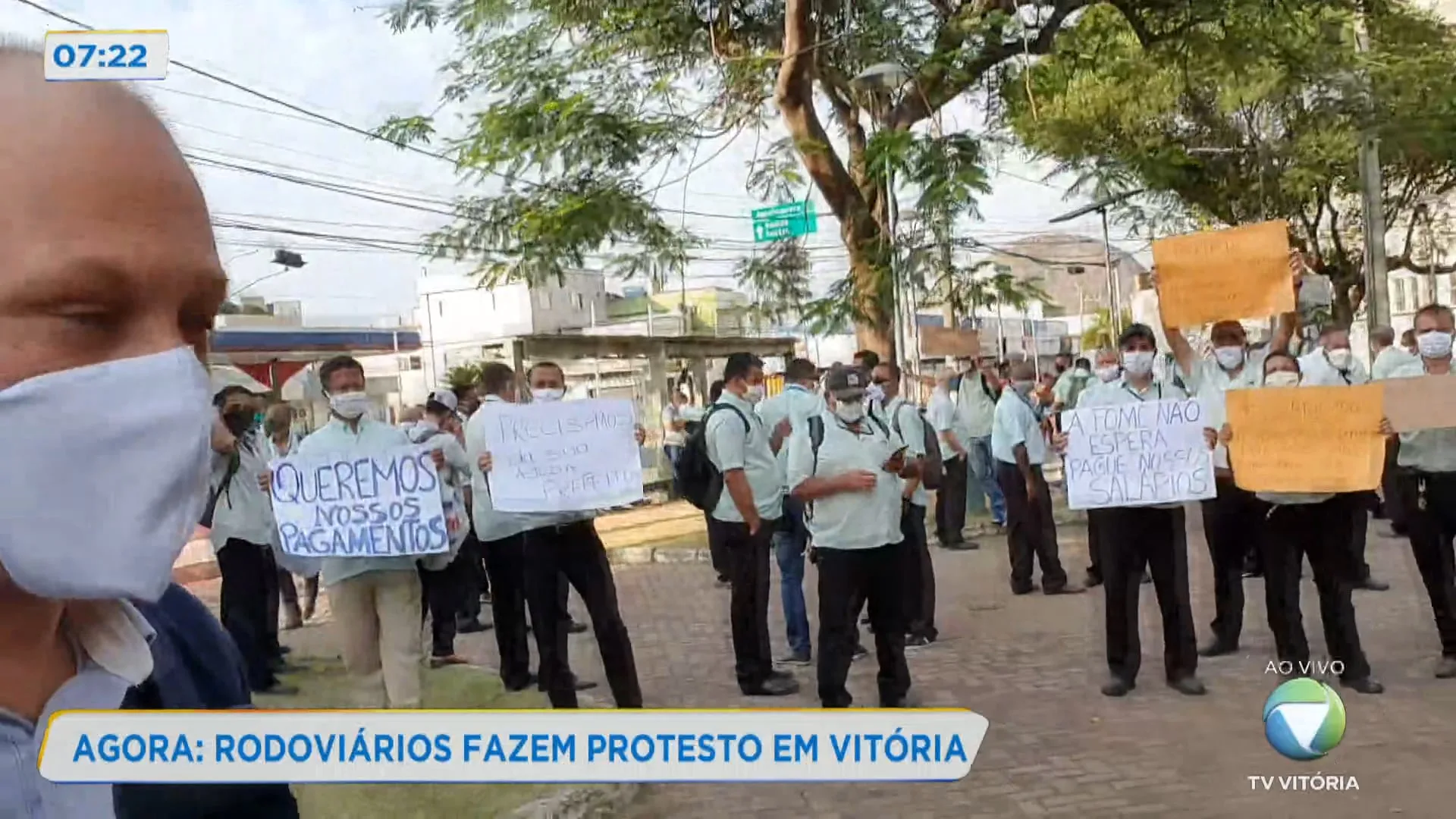 Rodoviários fazem protesto em Vitória