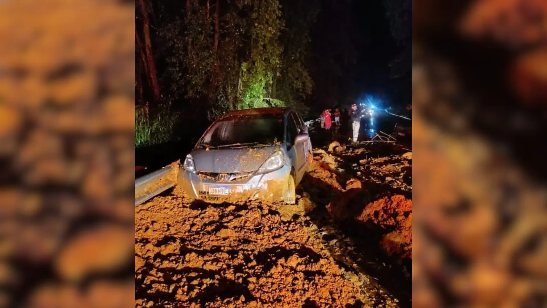 VÍDEO | “Lamaçal em cima do carro”, conta dentista que teve veículo atingido por queda de barreira