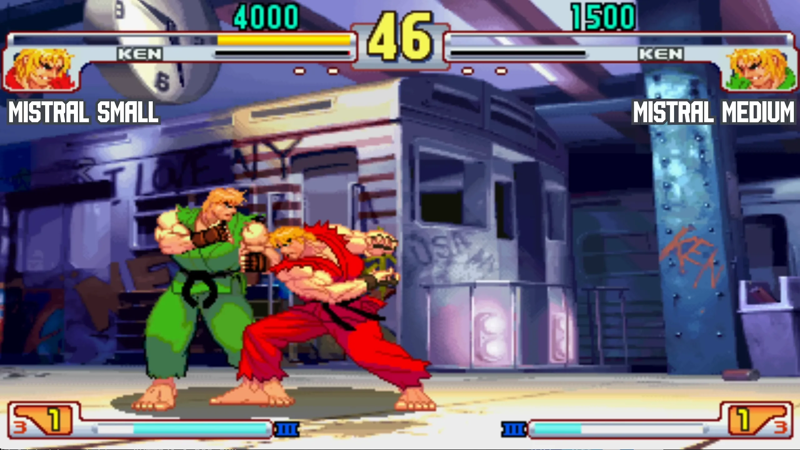 Modelos de IA se enfrentam em torneio de Street Fighter III