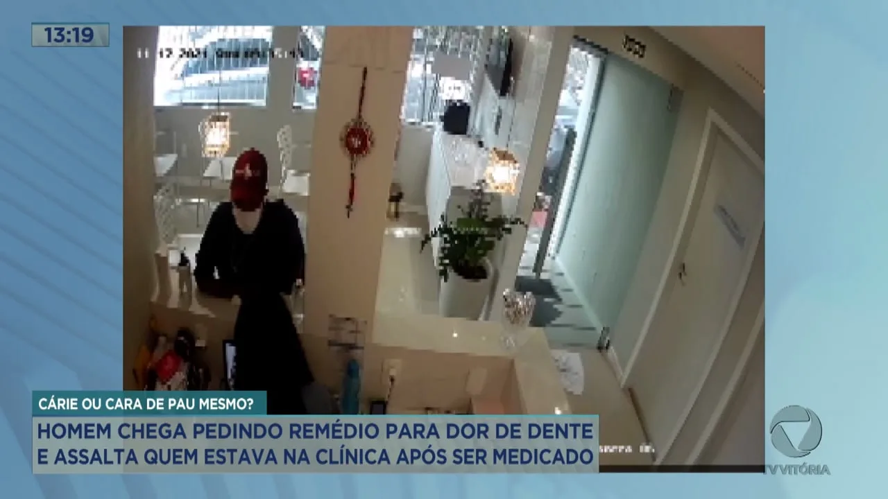 Homem assalta pessoas em clínica odontológica