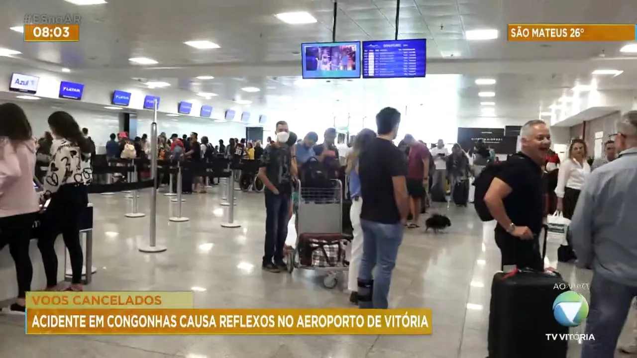 Acidente em Congonhas causa transtornos no aeroporto de Vitória