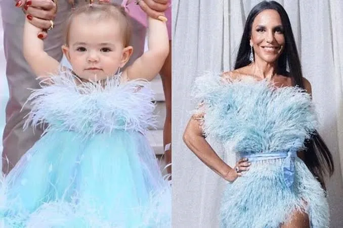 Ivete Sangalo posta foto com vestido igual ao de Zoe Sato: 'tia Veveta te ama'