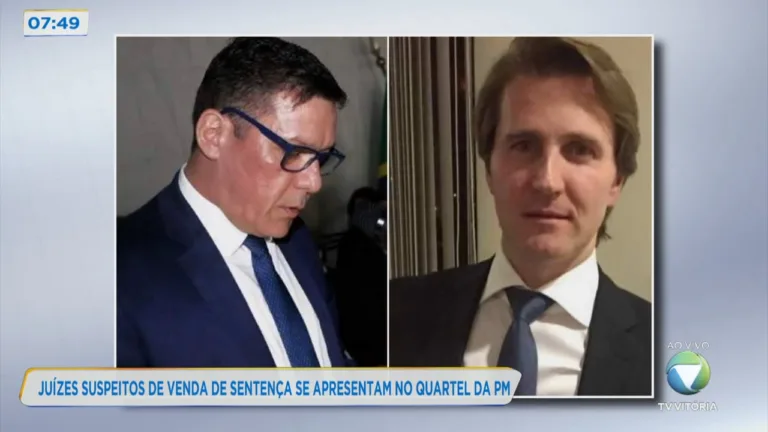 Juízes suspeitos de venda de sentença estão detidos no Quartel da PM