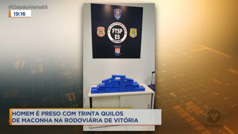 Homem é preso com trinta quilos de maconha na Rodoviária de Vitória