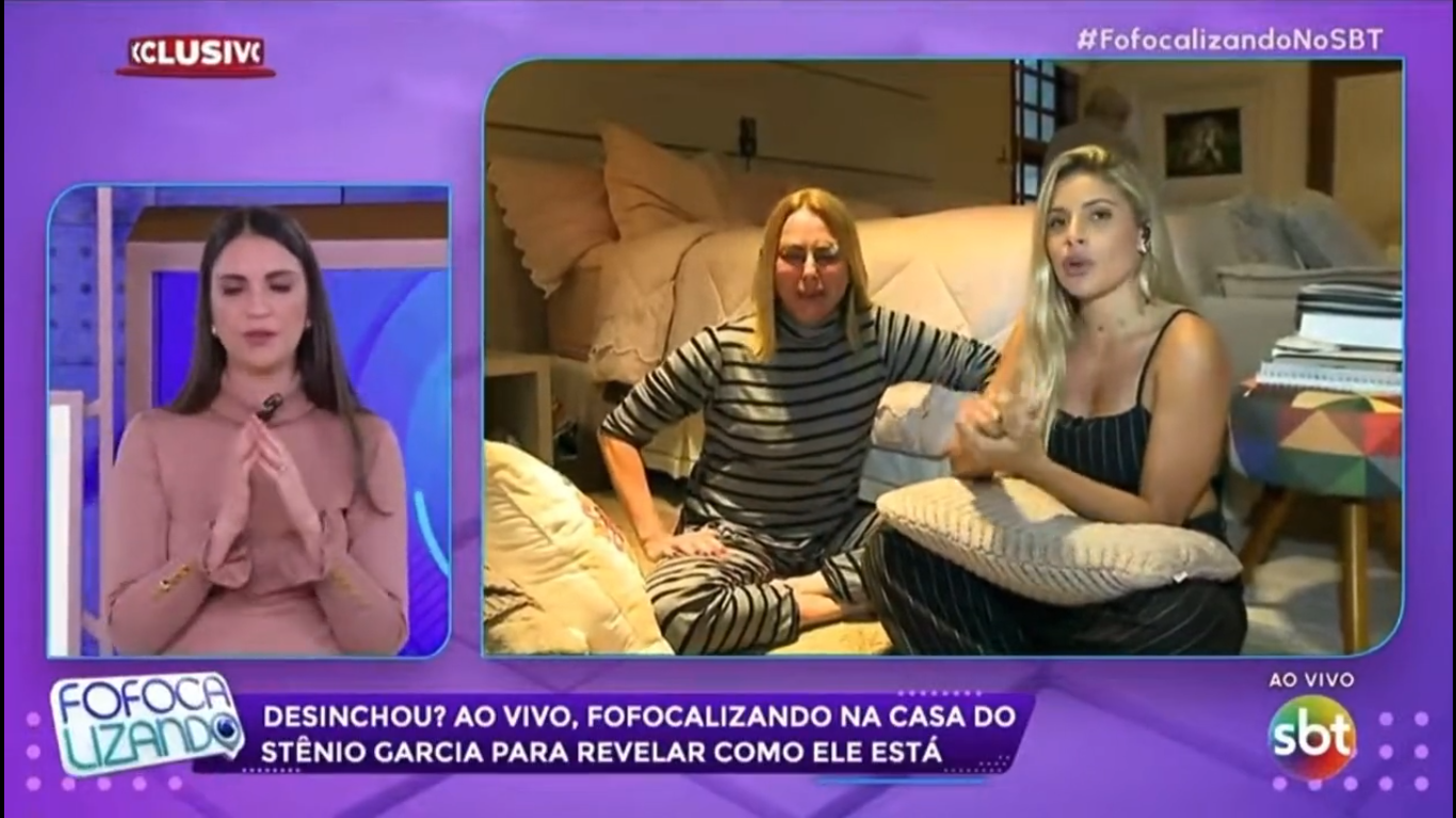 Esposa de Stênio Garcia, Marilene Saade chora após briga com Leo Dias ao vivo: "Vou bater"