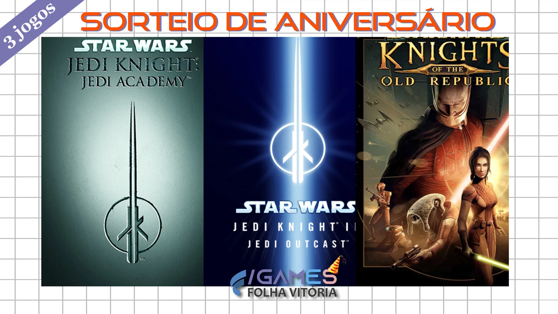 Super-sorteio: 3 jogos de Star Wars no aniversário do /GAMES