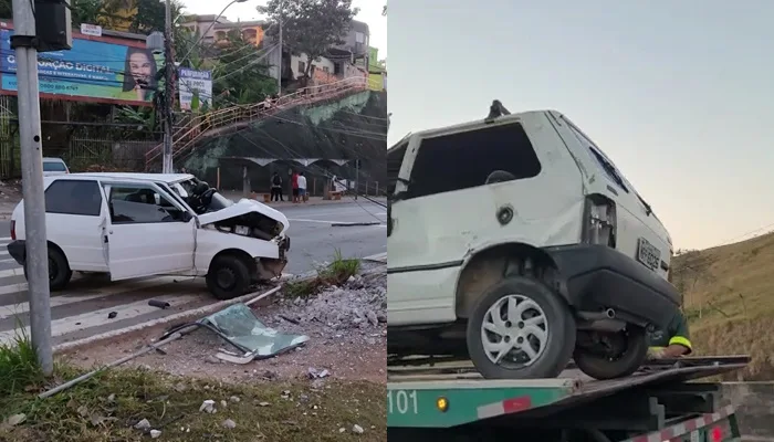 Acidentes iguais: Fiats Unos derrubam postes em intervalo de 2 horas na Grande Vitória