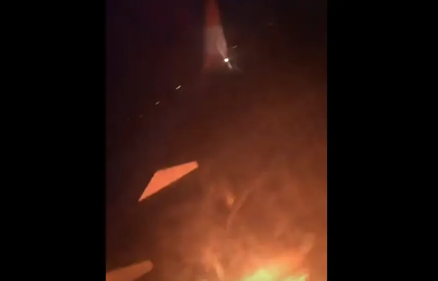 Vídeo | Turbina de avião falha e explode durante decolagem no Ceará