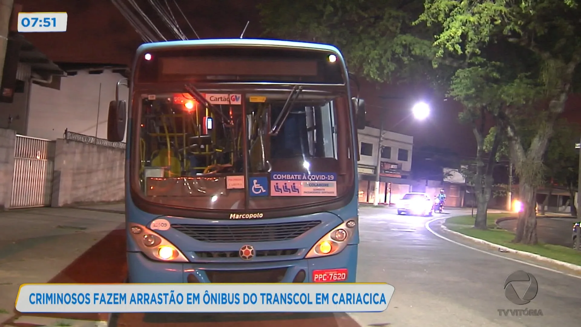 Criminosos fazem arrastão em ônibus do transcol em Cariacica