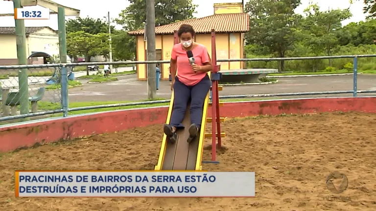 Moradores reclamam da situação precária de praças e parque na Serra