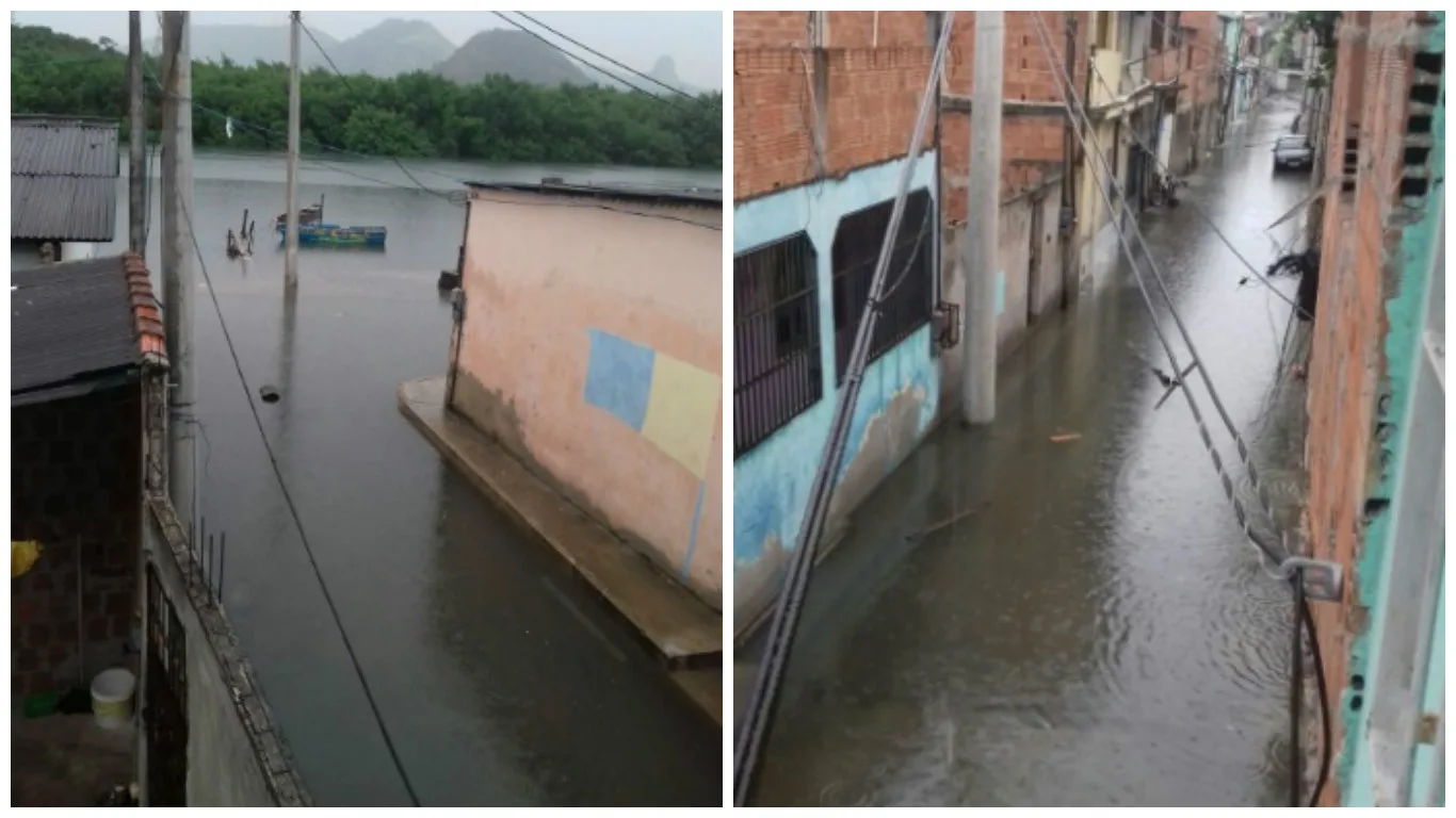 Mesmo sem chuva forte, ruas de Vila Velha ficam alagadas