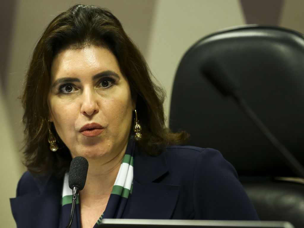 A senadora Simone Tebet durante reunião da Comissão de Constituição, Justiça e Cidadania (CCJ) do Senado para apreciar e votar as nove emendas apresentadas à proposta de reforma da Previdência (PEC 6/2019).sil)