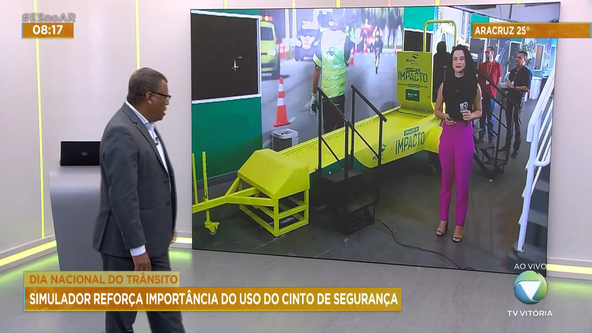 Simulador reforça importância do uso do cinto de segurança