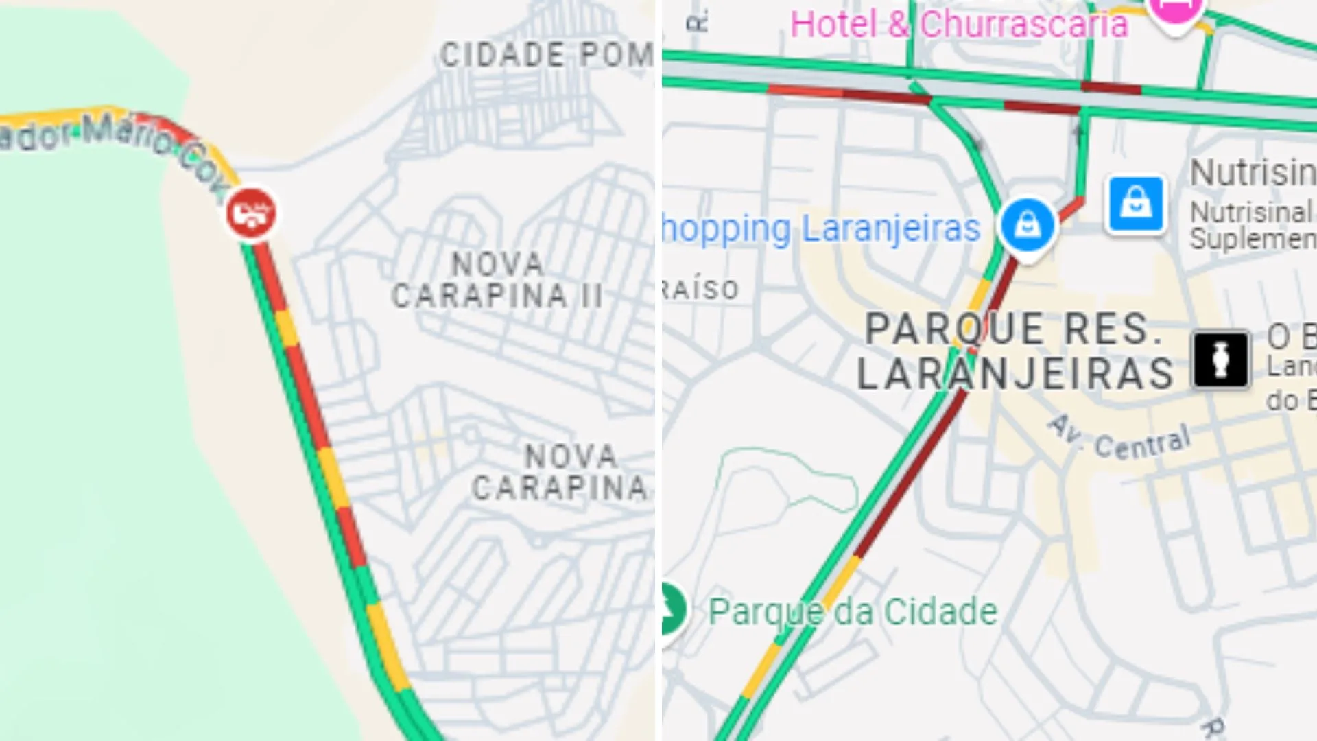 BR-101 e Norte-Sul: acidentes travam o trânsito na Serra na noite desta quarta