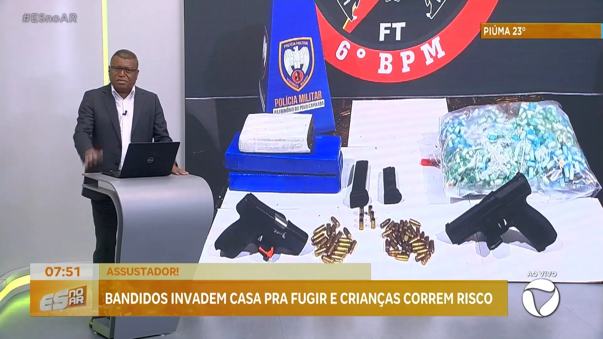 Bandidos invadem casa para fugir e crianças correm risco