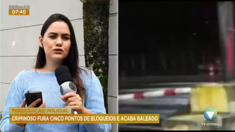 Criminoso fura pontos de bloqueio e acaba baleado