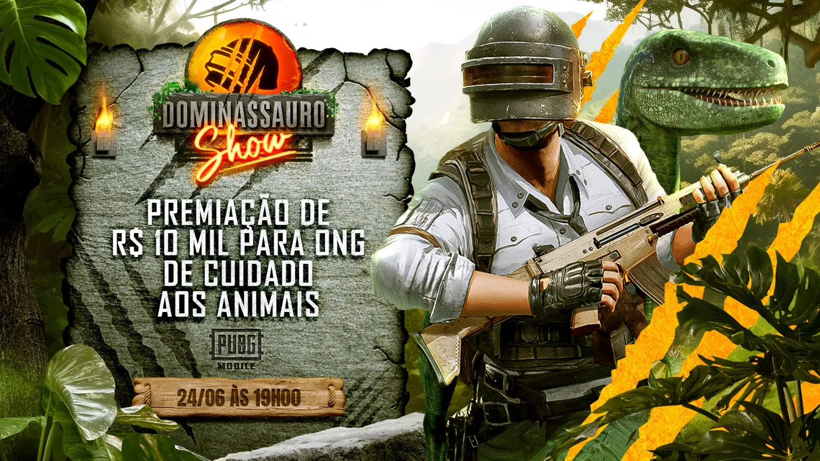 DOMINASSAURO SHOW é o mais novo evento beneficiente de PUBG MOBILE