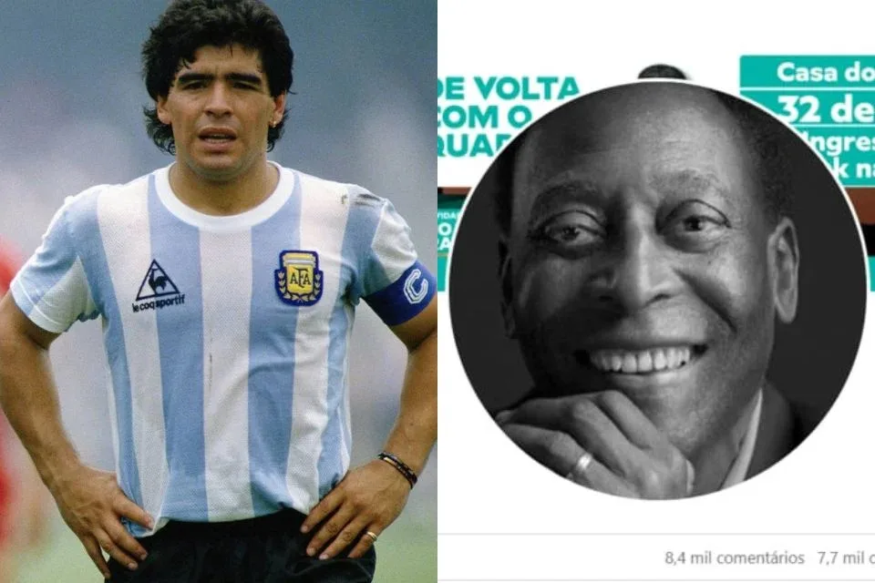 Página de Maradona é hackeada no Facebook e invasores colocam foto de Pelé como a principal