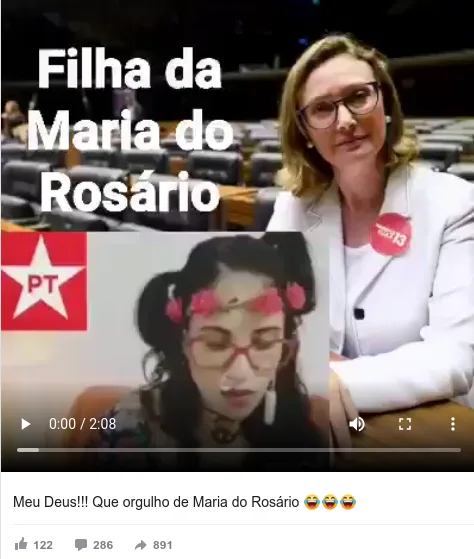 Jovem que gravou vídeo de "maconhaço" em apoio a Lula não é filha da deputada Maria do Rosário