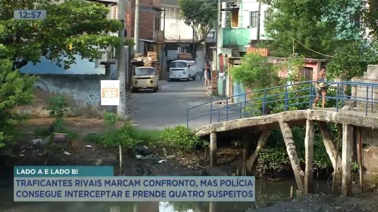 Gangues marcam confronto, mas polícia monta operação e leva quatro suspeitos pra prisão, em Vila Velha.
