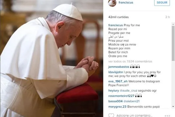 Papa Francisco estreia perfil no Instagram