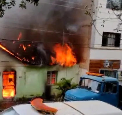 VÍDEO | Incêndio atinge casa em São Gabriel da Palha e assusta moradores