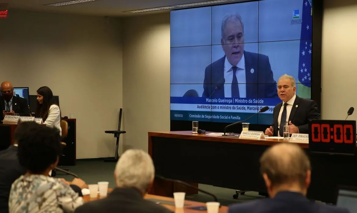 O ministro da Saúde, Marcelo Queiroga, participa de audiência pública, comissão da Câmara .