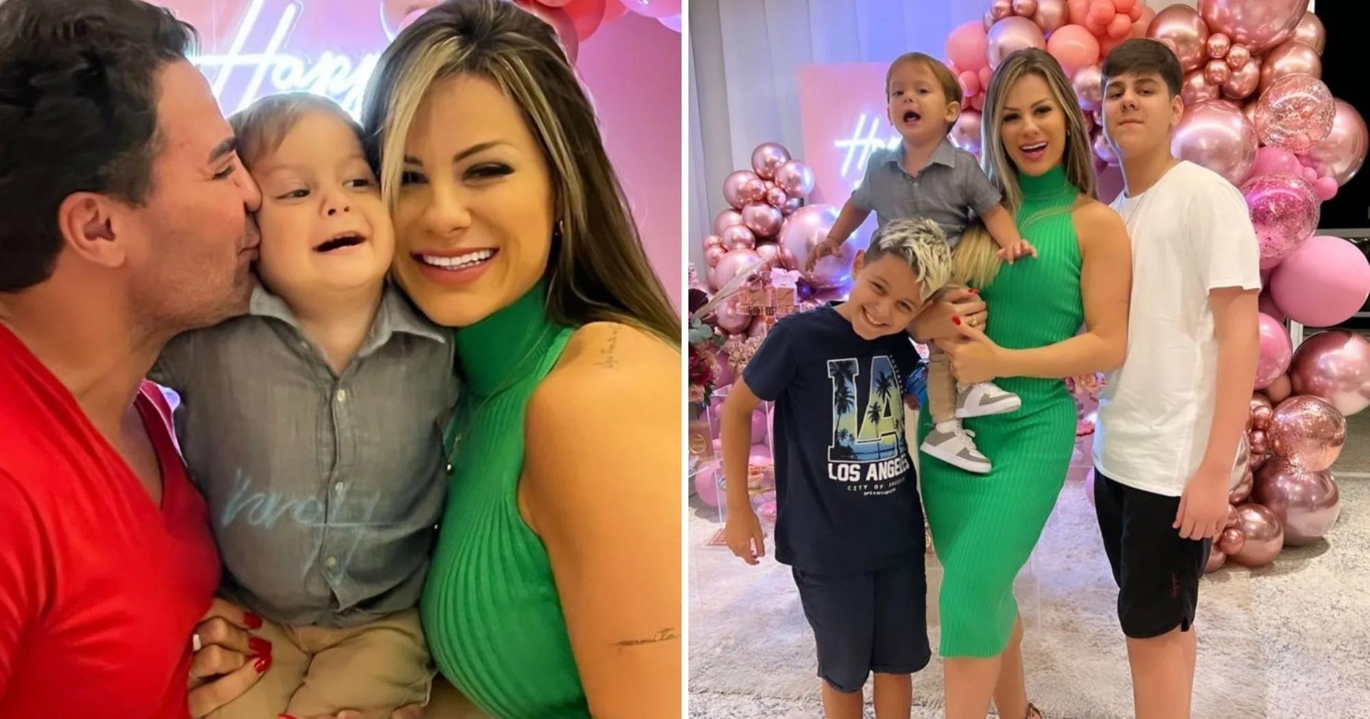 Capixaba mulher de Eduardo Costa ganha festa de aniversário com filhos